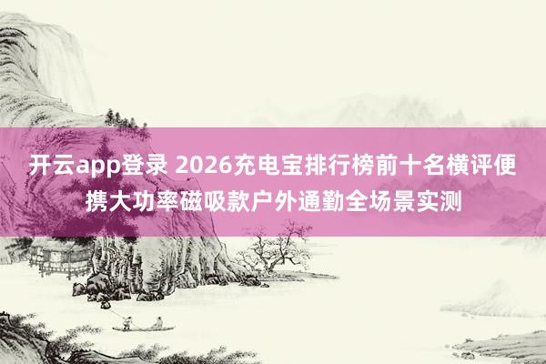 开云app登录 2026充电宝排行榜前十名横评便携大功率磁吸款户外通勤全场景实测