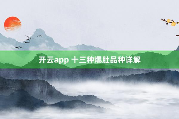 开云app 十三种爆肚品种详解