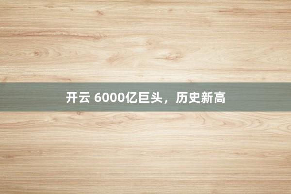 开云 6000亿巨头，历史新高
