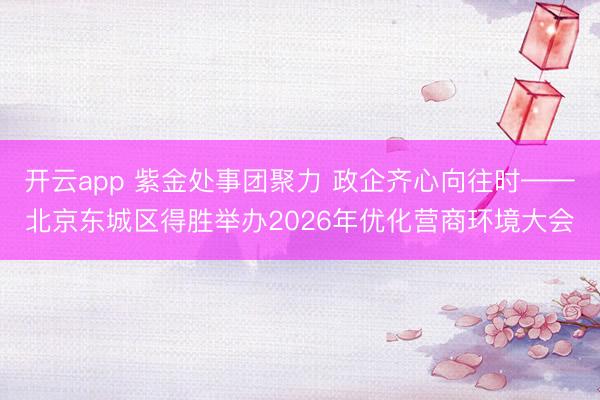 开云app 紫金处事团聚力 政企齐心向往时——北京东城区得胜举办2026年优化营商环境大会